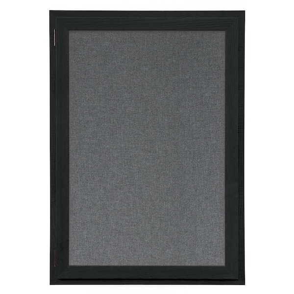 Outdoor Enclosed Combo Board, 72"x36", Black Frame/Black Porc & Amethyst